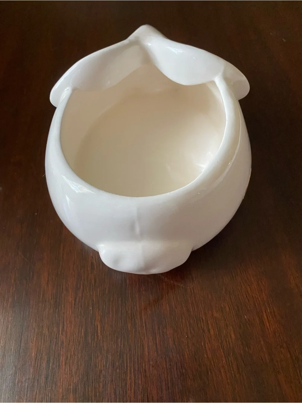 Ceramic Pink & White Bunny Planter - Home Accents